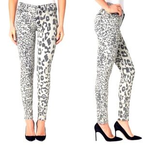 Hudson Cropped Harkin Skinny Jeans Leopard size 25